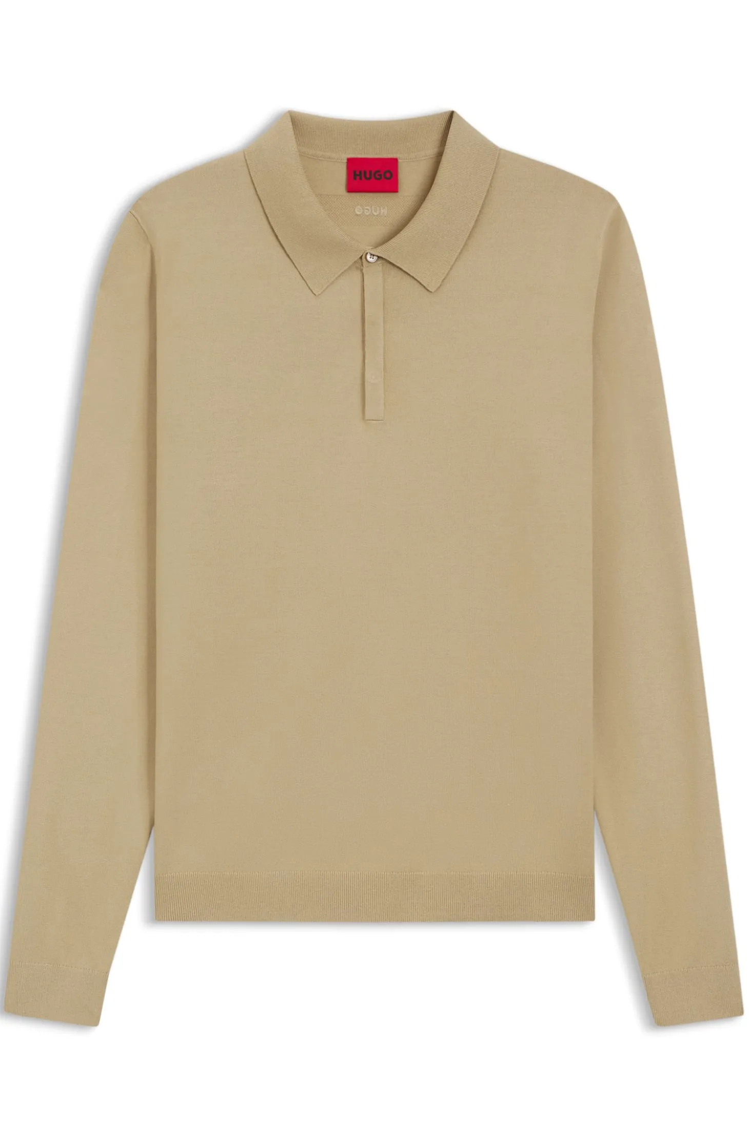 Slim-Fit Strick-Poloshirt mit Logo auf der Rückseite