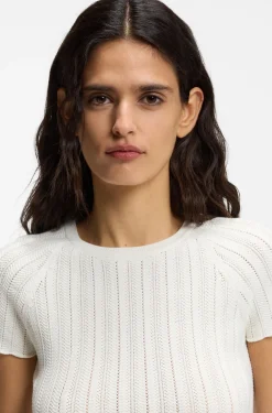 Slim-Fit Strickpullover mit Wellenstruktur