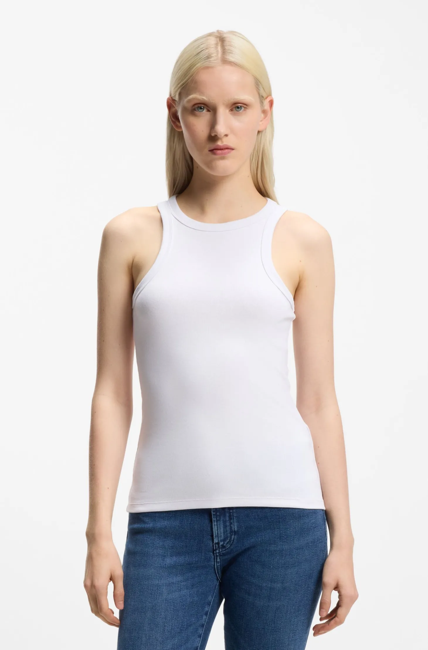 Slim-Fit Tanktop aus elastischem Baumwoll-Mix