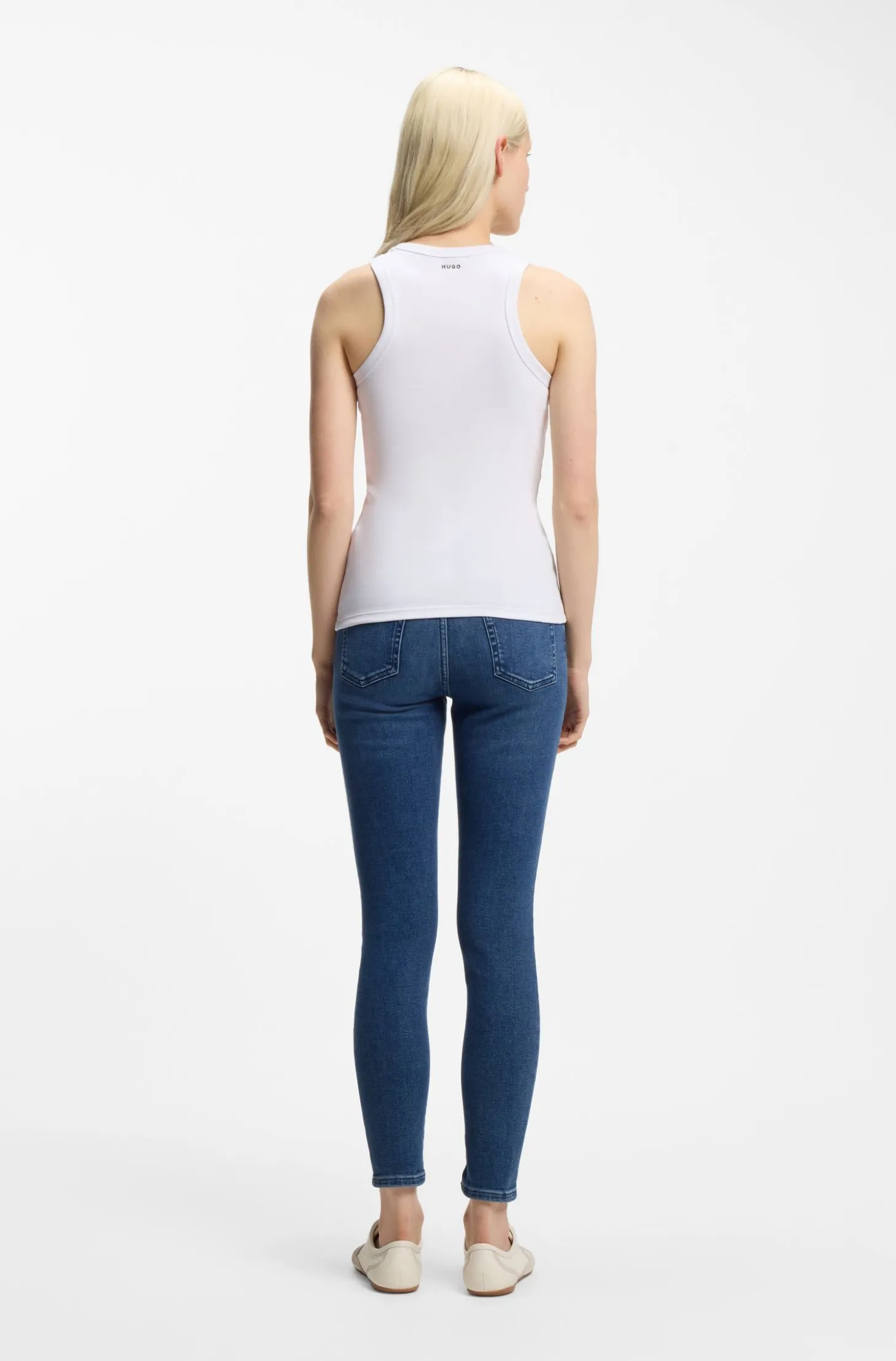 Slim-Fit Tanktop aus elastischem Baumwoll-Mix