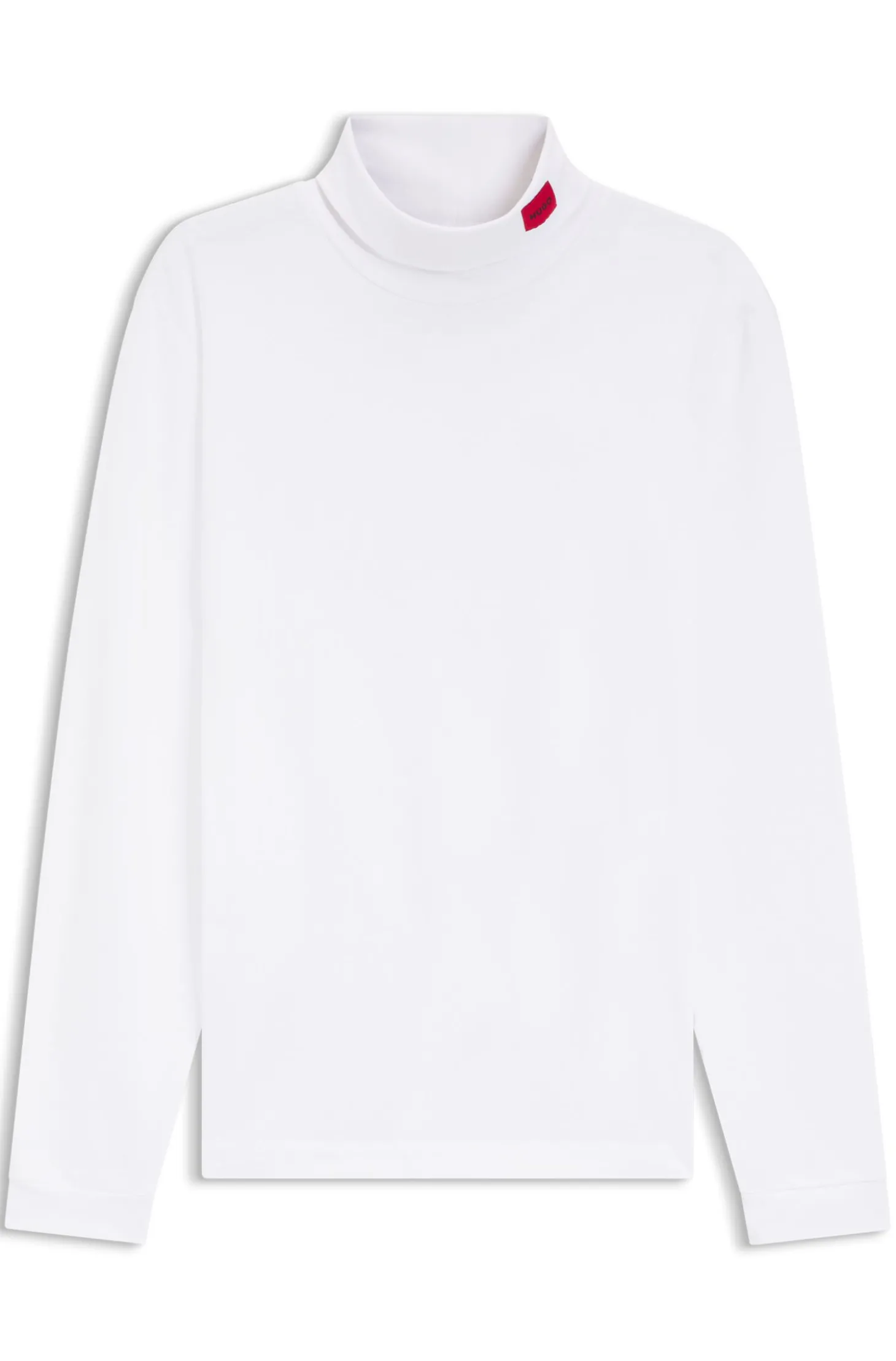 Slim-Fit T-Shirt aus Baumwolle mit Stehkragen und Logo am Kragen