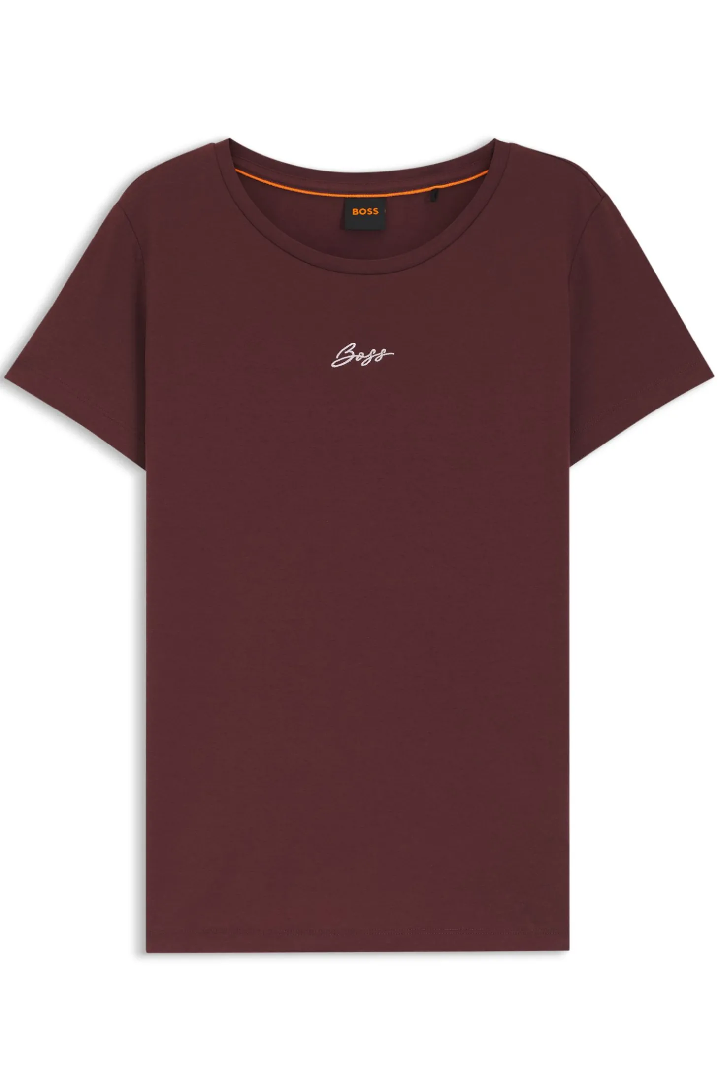 Slim-Fit T-Shirt aus Baumwolle mit gesticktem Logo in handschriftlichem Stil