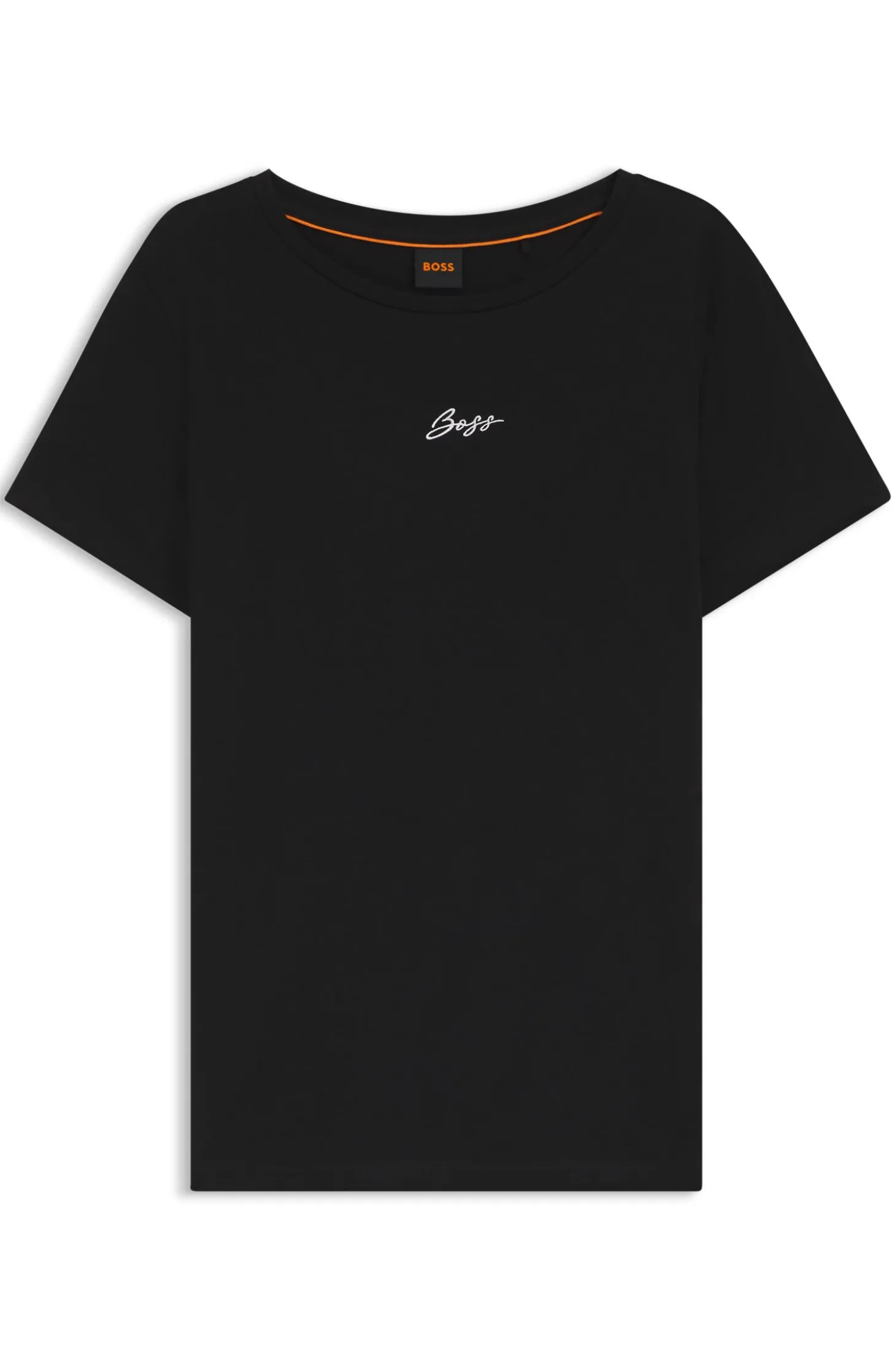 Slim-Fit T-Shirt aus Baumwolle mit gesticktem Logo in handschriftlichem Stil