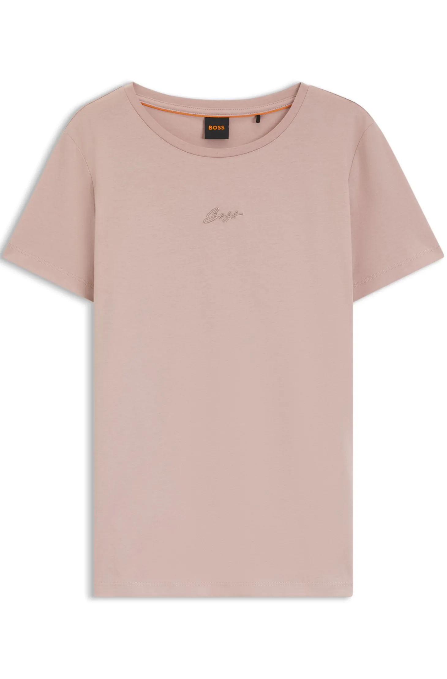 Slim-Fit T-Shirt aus Baumwolle mit gesticktem Logo in handschriftlichem Stil