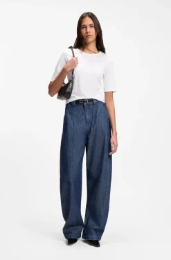 Slim-Fit T-Shirt aus Baumwolle, Modal und Seide