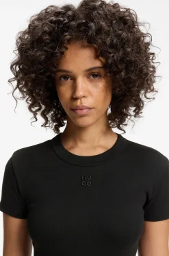 Slim-Fit T-Shirt aus Baumwoll-Mix mit Logo-Stickerei