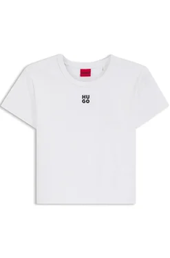 Slim-Fit T-Shirt aus Baumwoll-Mix mit Logo-Stickerei
