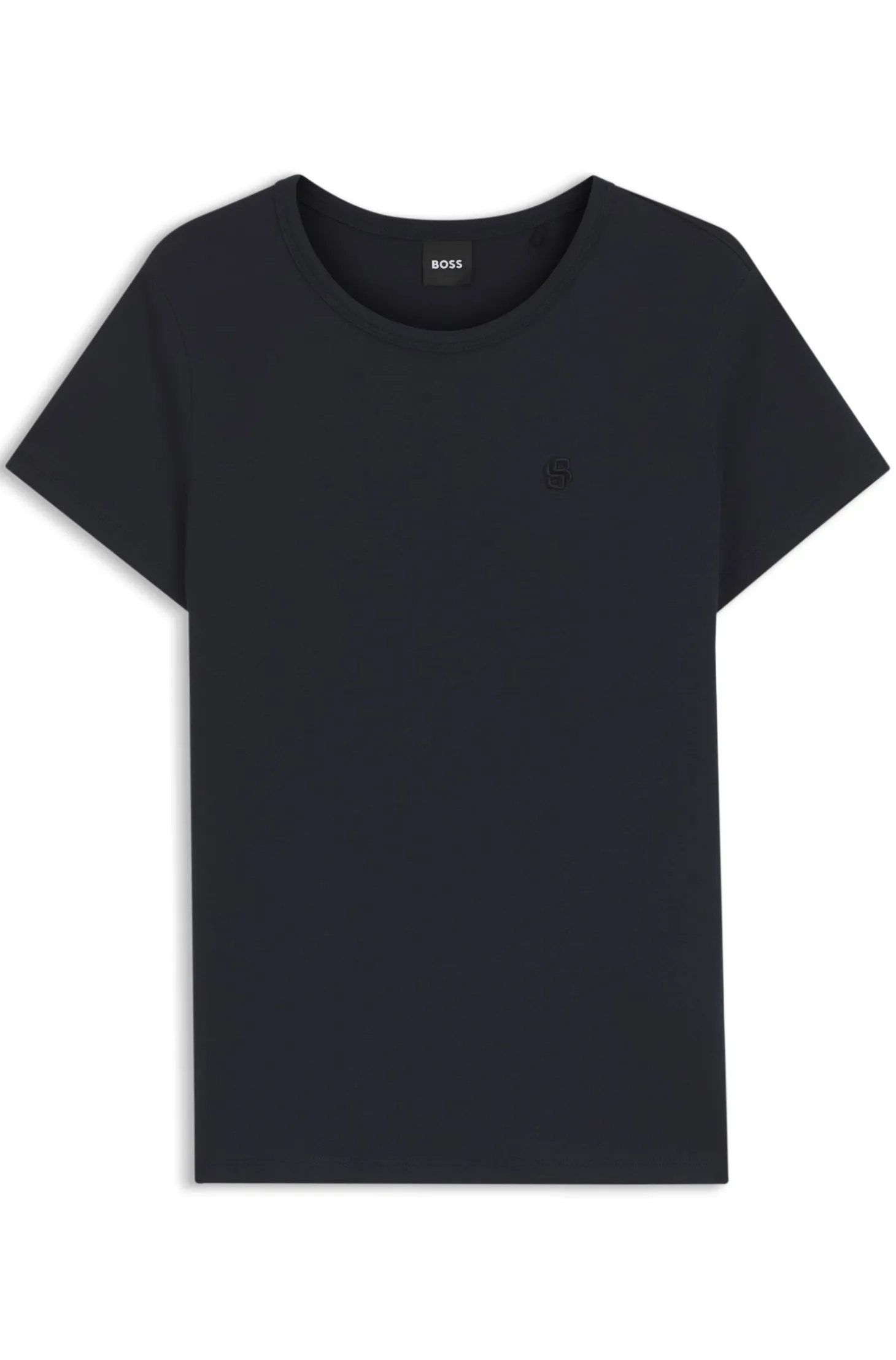 Slim-Fit T-Shirt aus Baumwoll-Seiden-Mix mit Logo-Stickerei