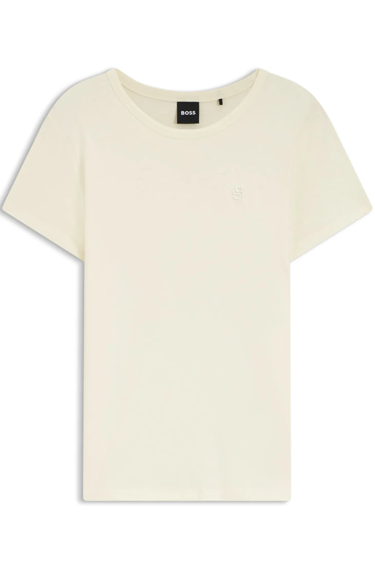 Slim-Fit T-Shirt aus Baumwoll-Seiden-Mix mit Logo-Stickerei