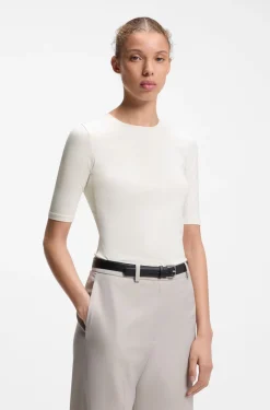 Slim-Fit T-Shirt aus elastischem Baumwoll-Modal-Mix