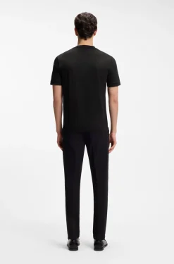 Slim-Fit T-Shirt aus merzerisierter Baumwolle mit Kontrast-Tipping