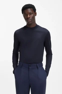 Slim-Fit T-Shirt aus merzerisierter Baumwolle mit Stehkragen