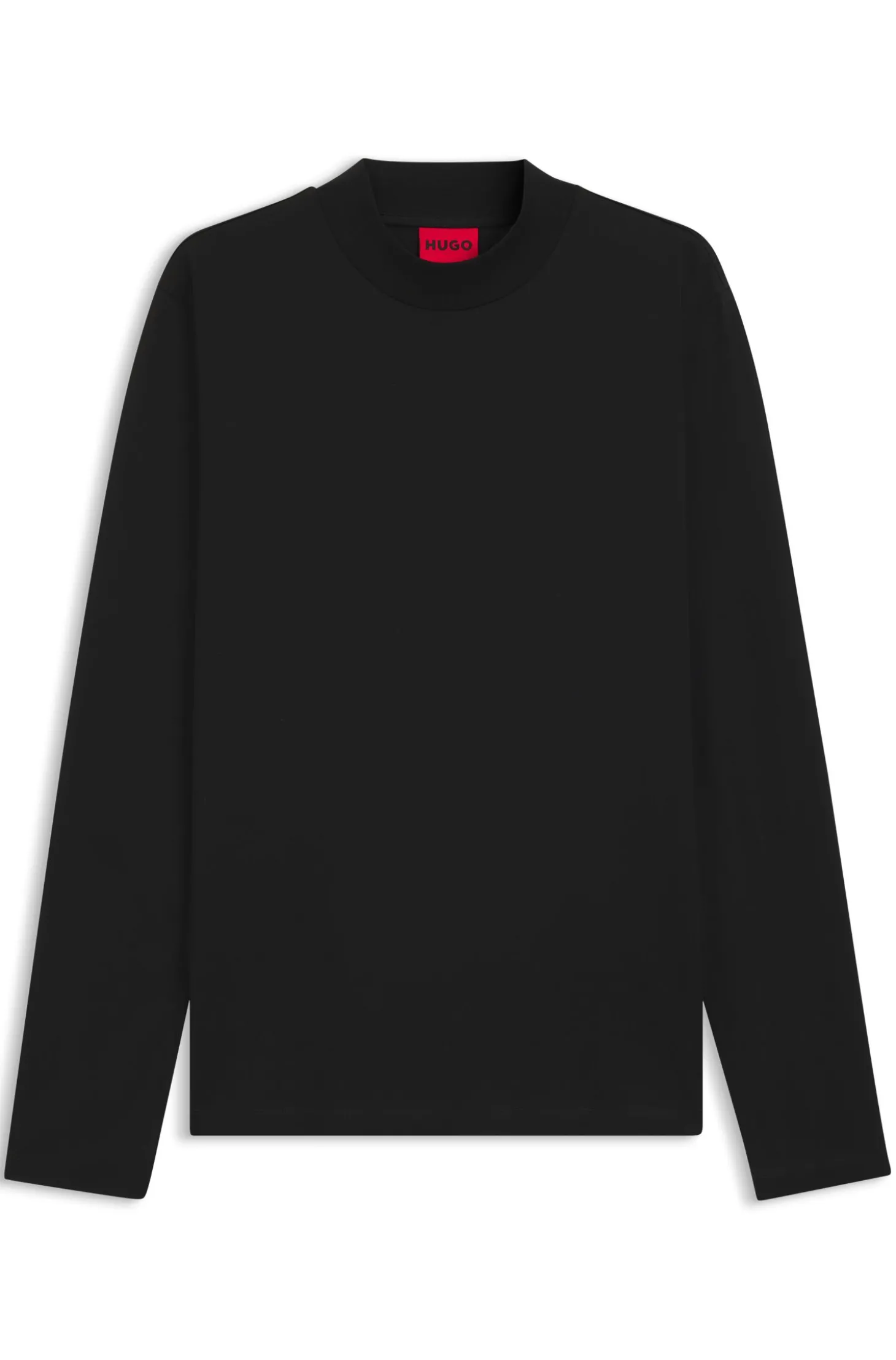 Slim-Fit T-Shirt aus merzerisierter Baumwolle mit Stehkragen