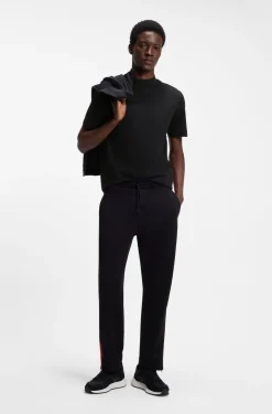 Slim-Fit T-Shirt aus Stretch-Baumwolle mit Stehkragen