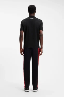 Slim-Fit T-Shirt aus Stretch-Baumwolle mit Stehkragen