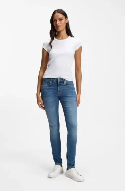 Slim-Fit T-Shirt aus Stretch-Baumwolle mit Logo-Stickerei