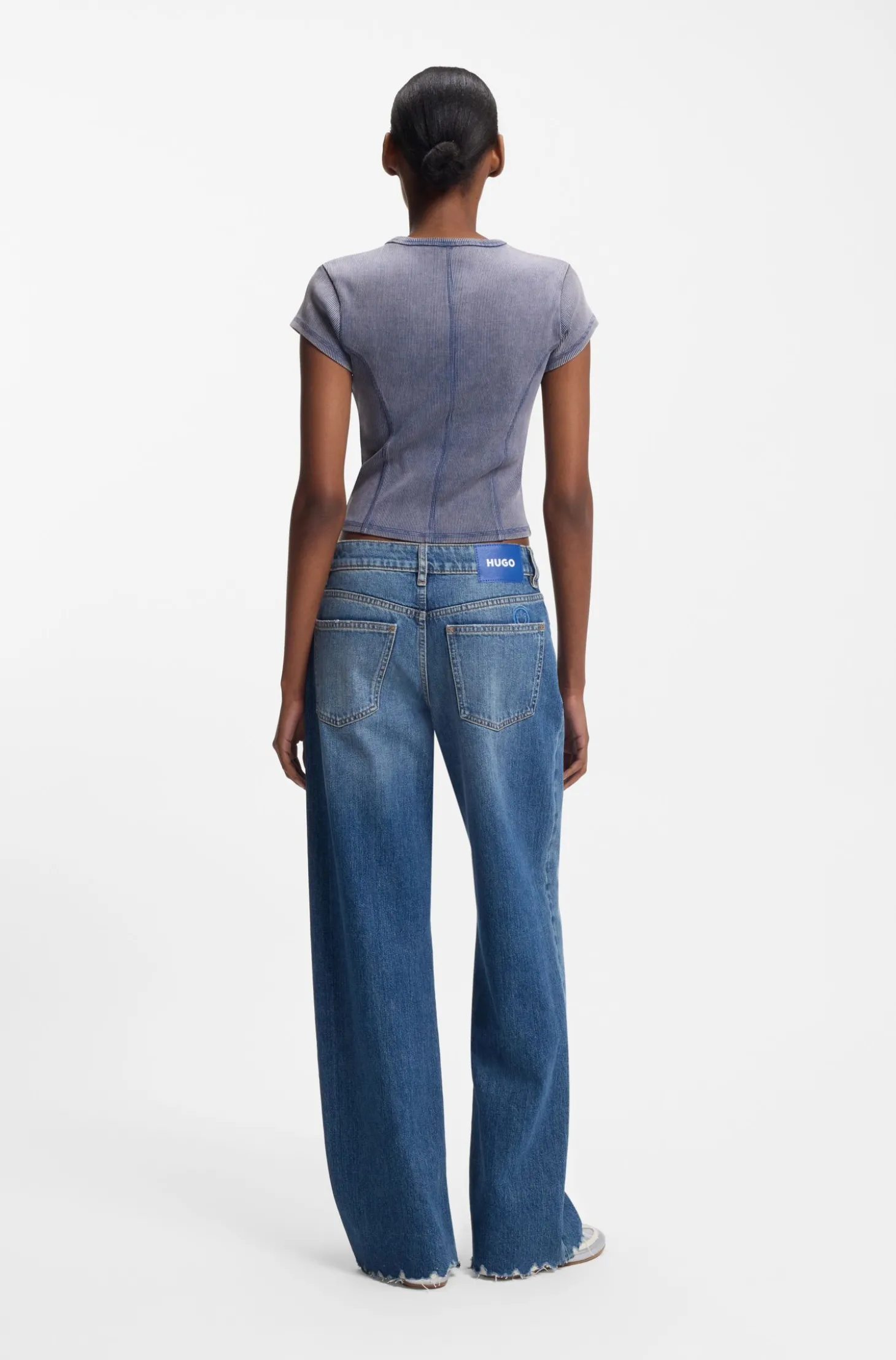 Slim-Fit T-Shirt aus Stretch-Baumwolle mit Washed-Effekt