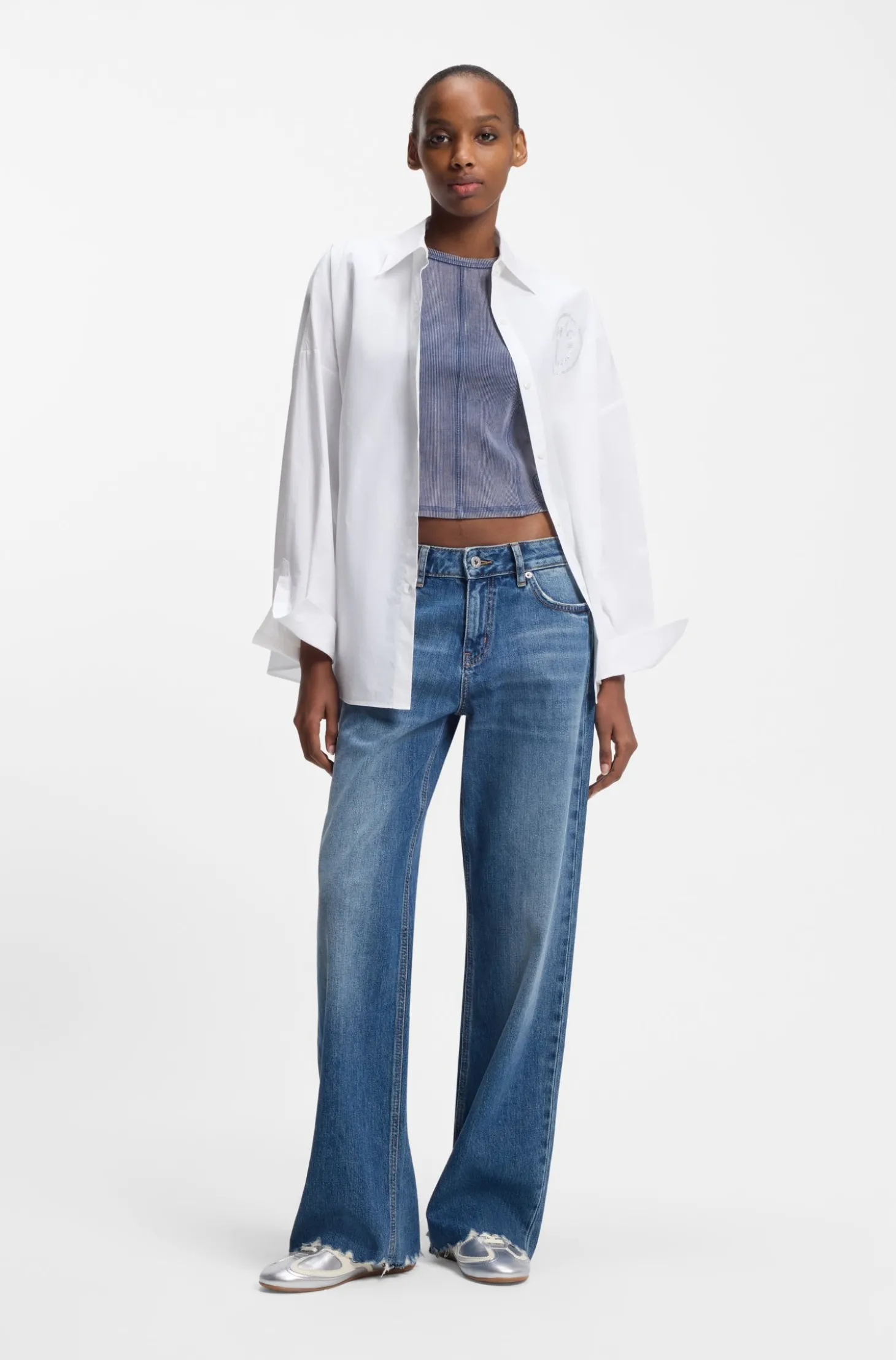Slim-Fit T-Shirt aus Stretch-Baumwolle mit Washed-Effekt