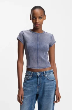 Slim-Fit T-Shirt aus Stretch-Baumwolle mit Washed-Effekt