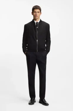 Slim-Fit Twill-Jacke mit Reißverschluss