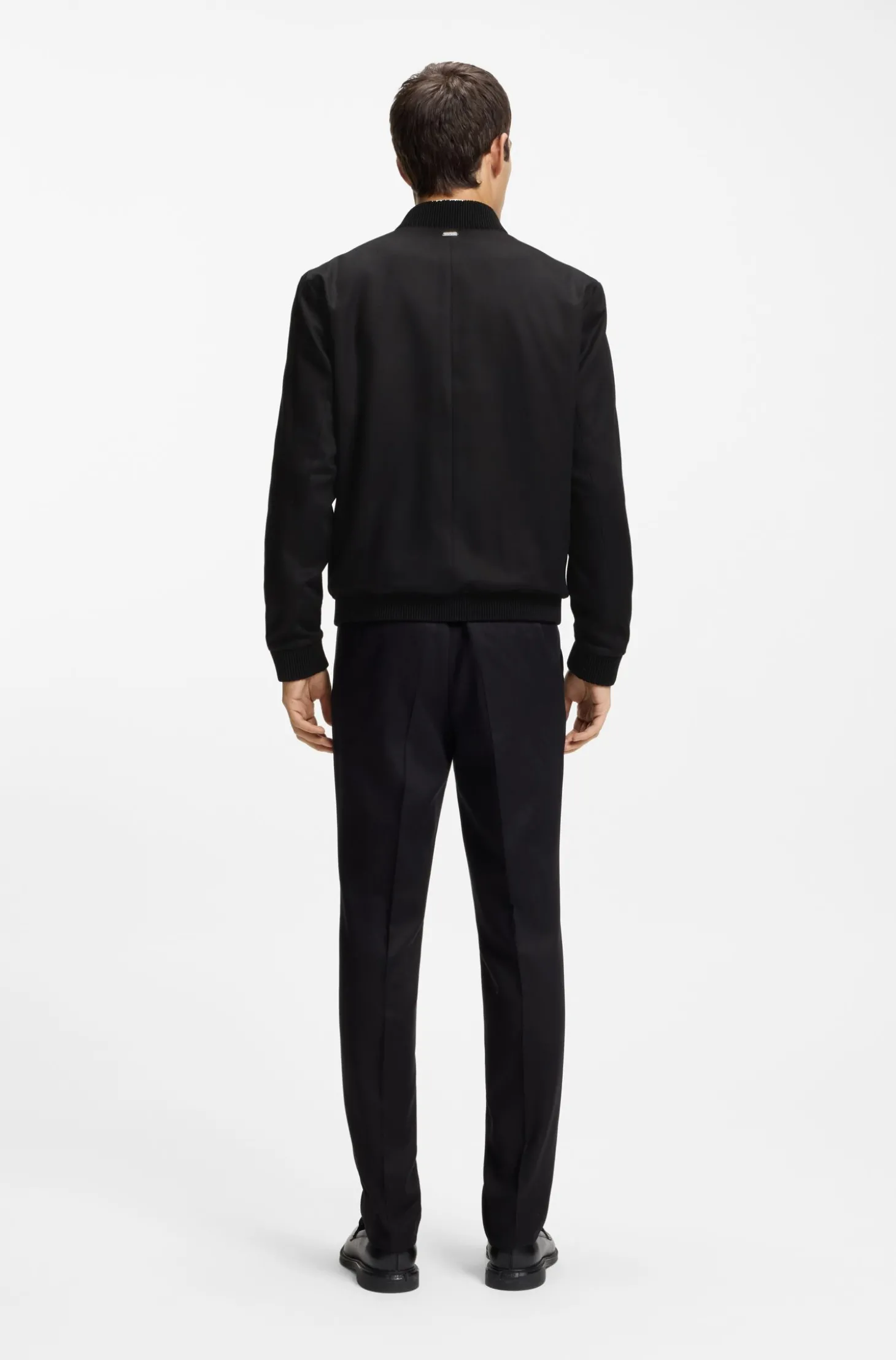 Slim-Fit Twill-Jacke mit Reißverschluss