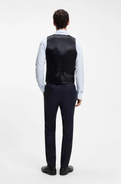Slim-Fit Weste aus Schurwoll-Serge