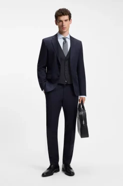 Slim-Fit Weste aus Schurwoll-Serge