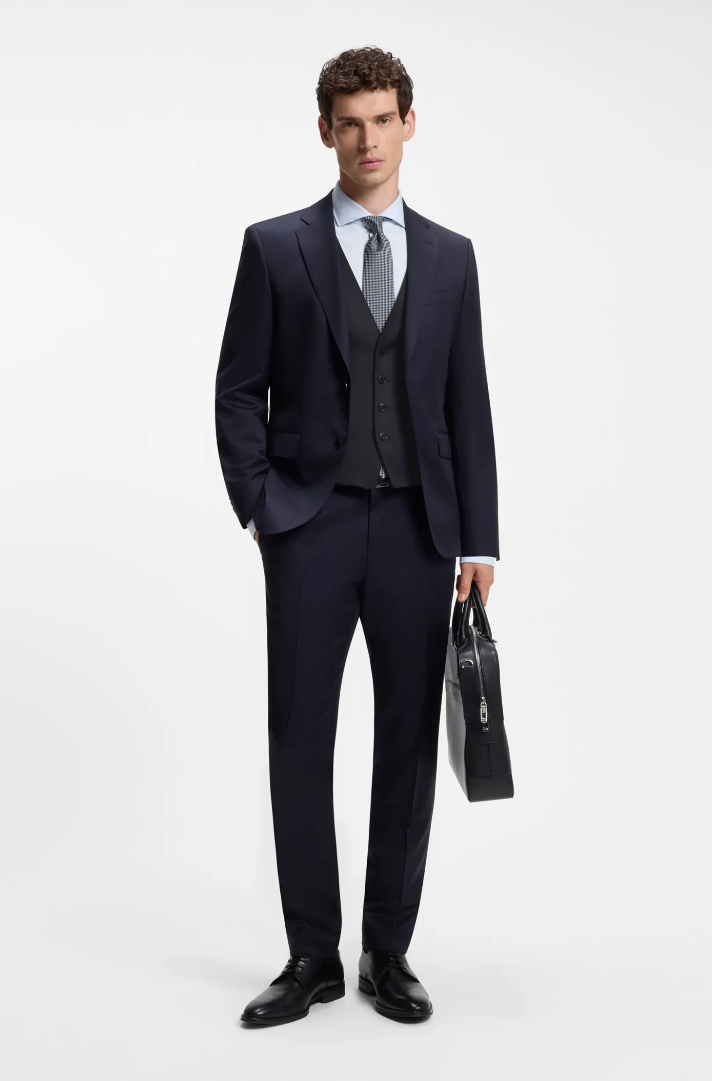 Slim-Fit Weste aus Schurwoll-Serge
