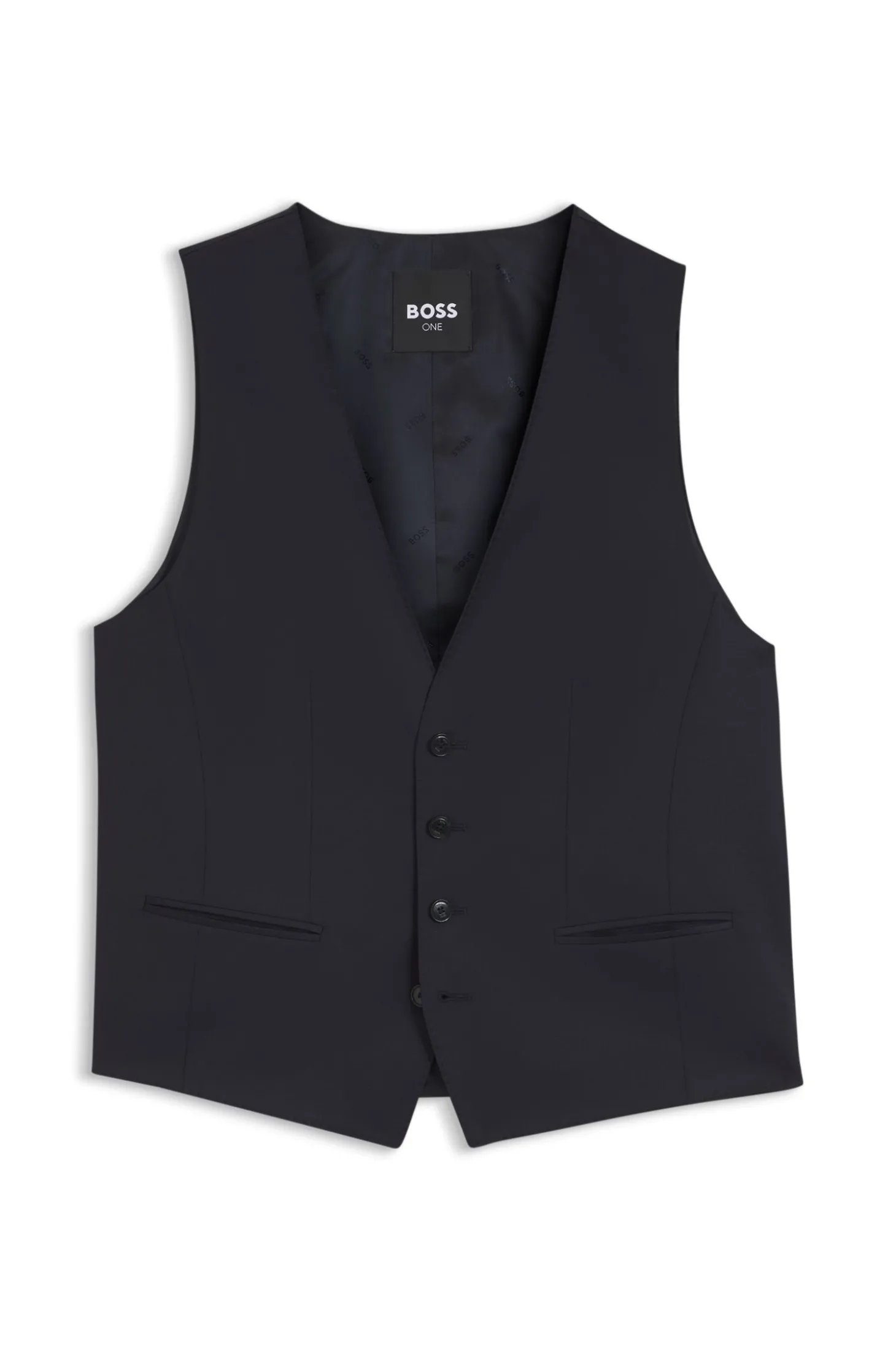 Slim-Fit Weste aus Schurwoll-Serge