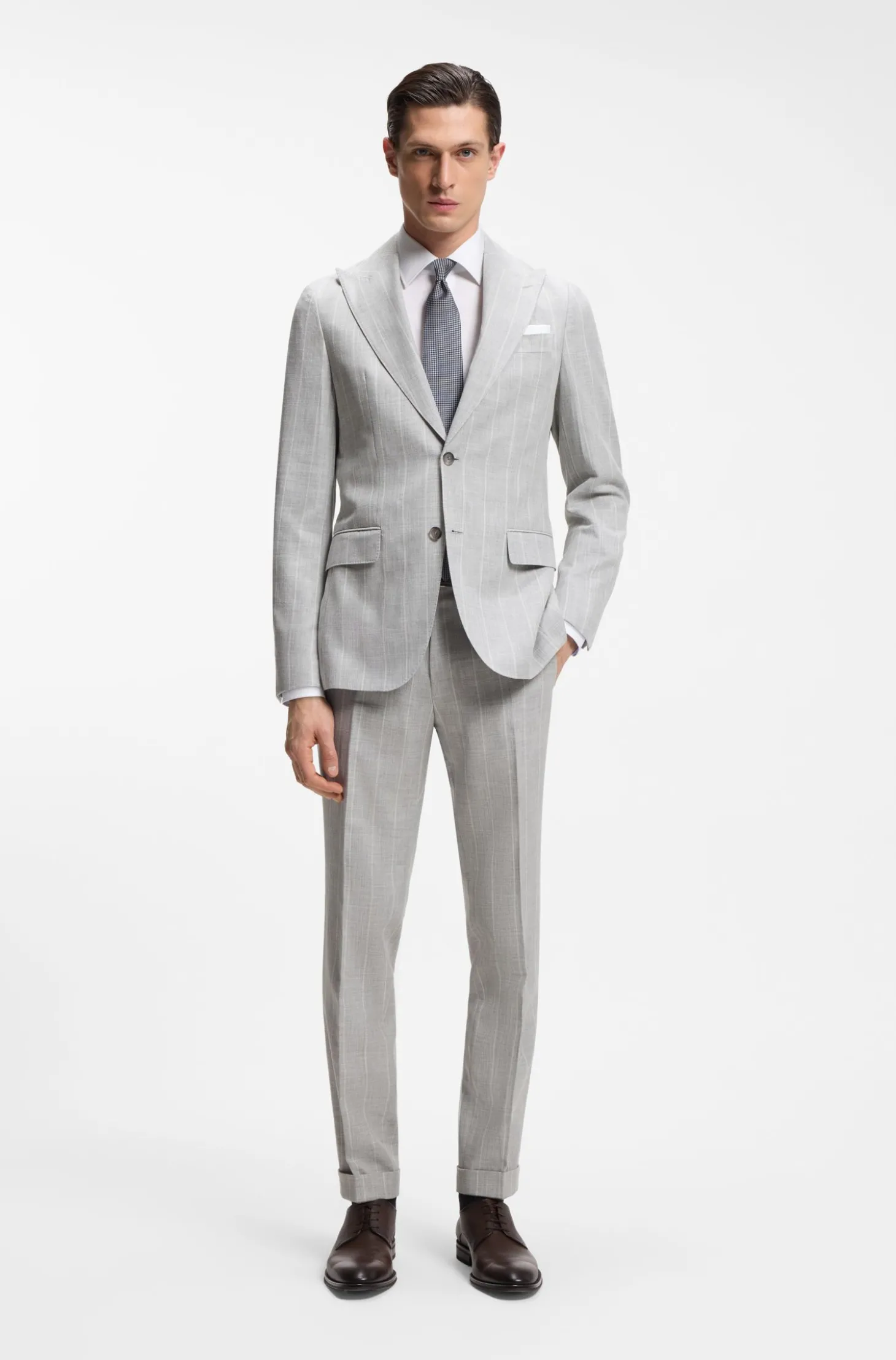 Slim-Fit Zweiteiler aus Baumwolle und Schurwolle