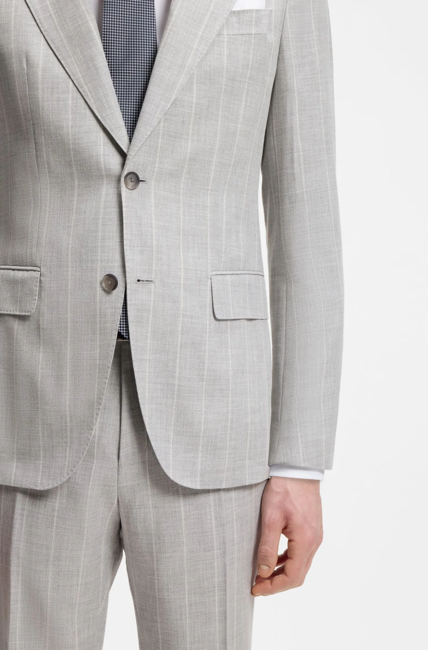 Slim-Fit Zweiteiler aus Baumwolle und Schurwolle