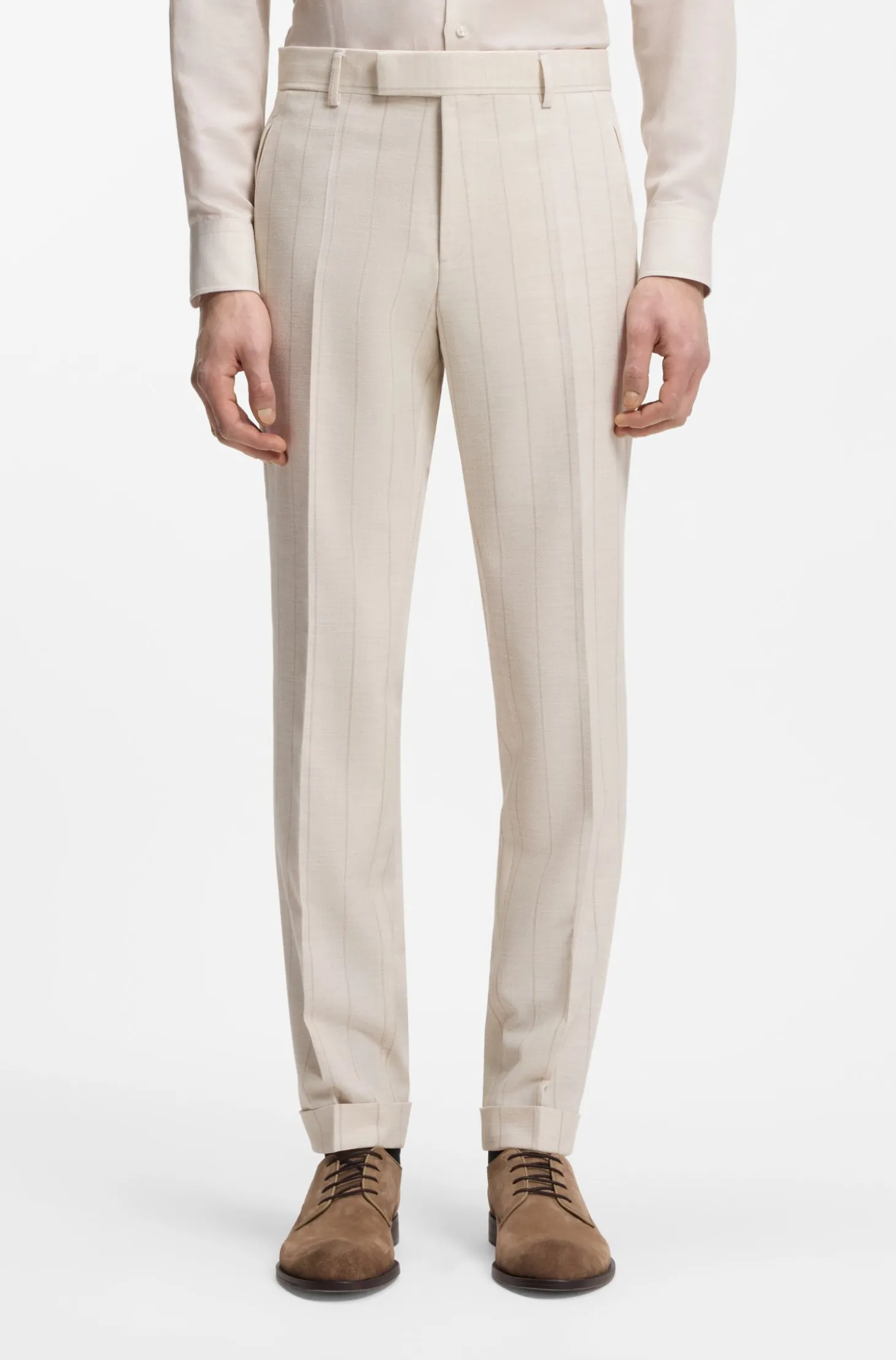 Slim-Fit Zweiteiler aus Baumwolle und Schurwolle