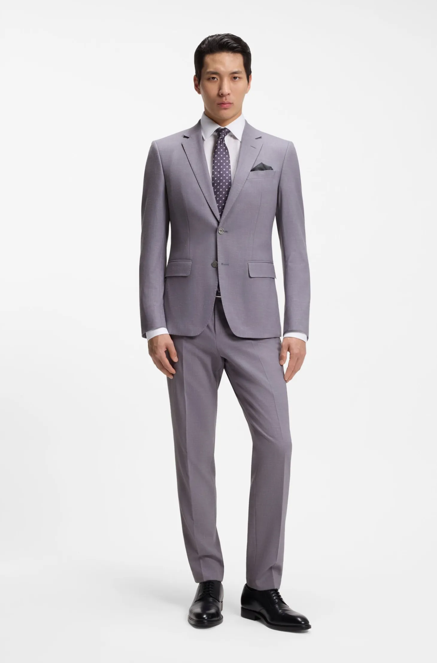 Slim-Fit Zweiteiler aus fein gemustertem Gewebe