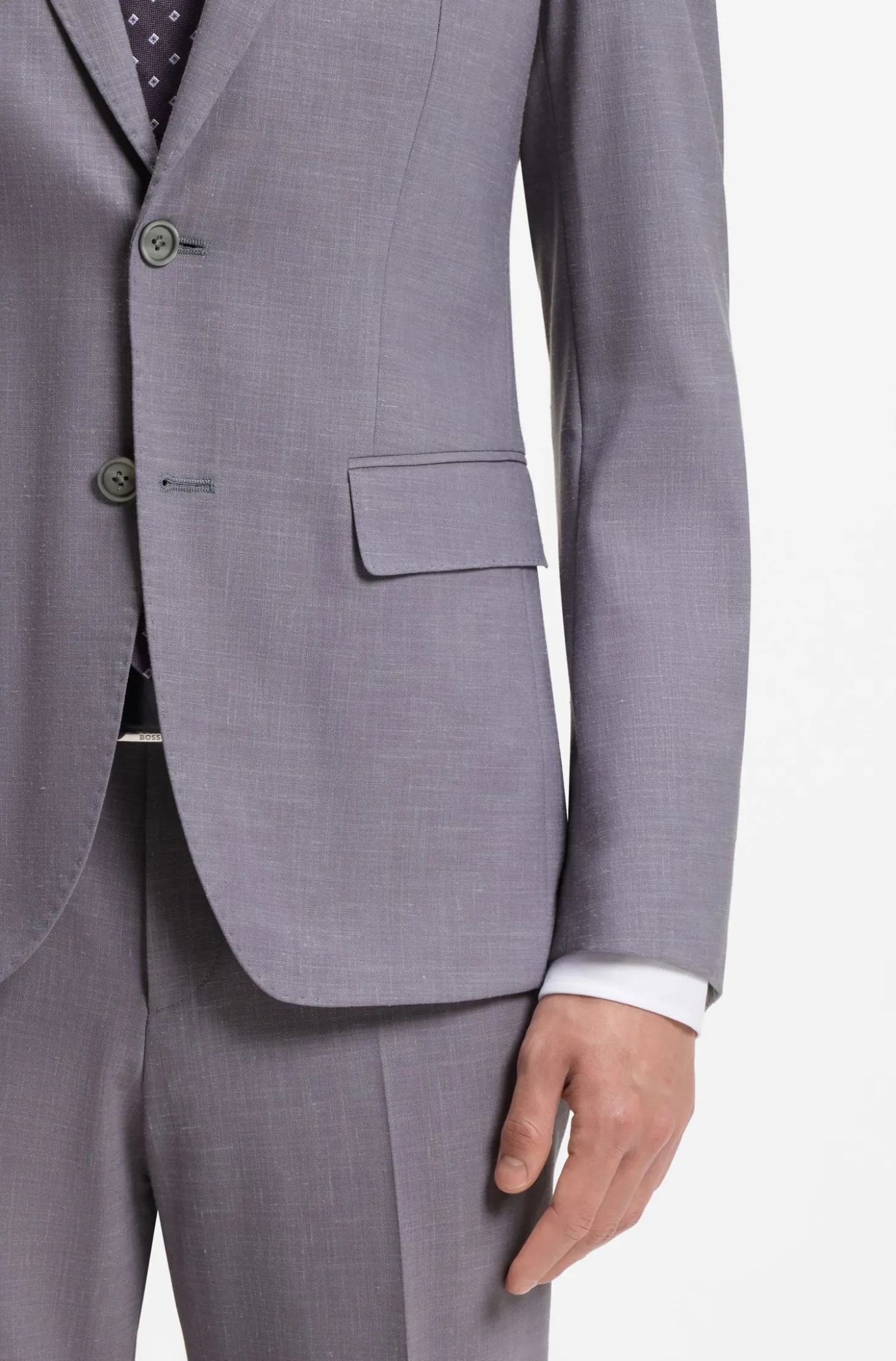 Slim-Fit Zweiteiler aus fein gemustertem Gewebe