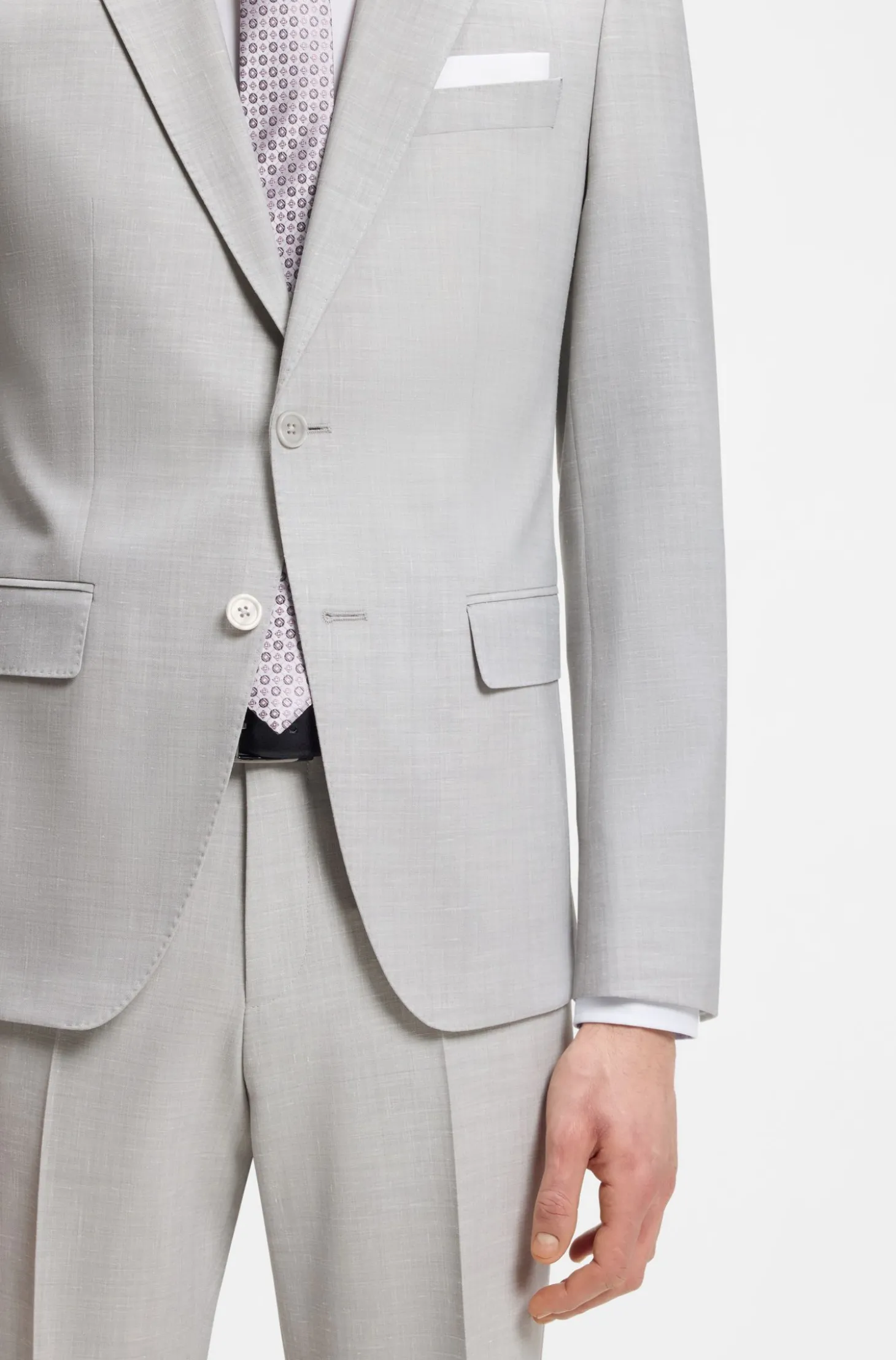 Slim-Fit Zweiteiler aus fein gemustertem Gewebe