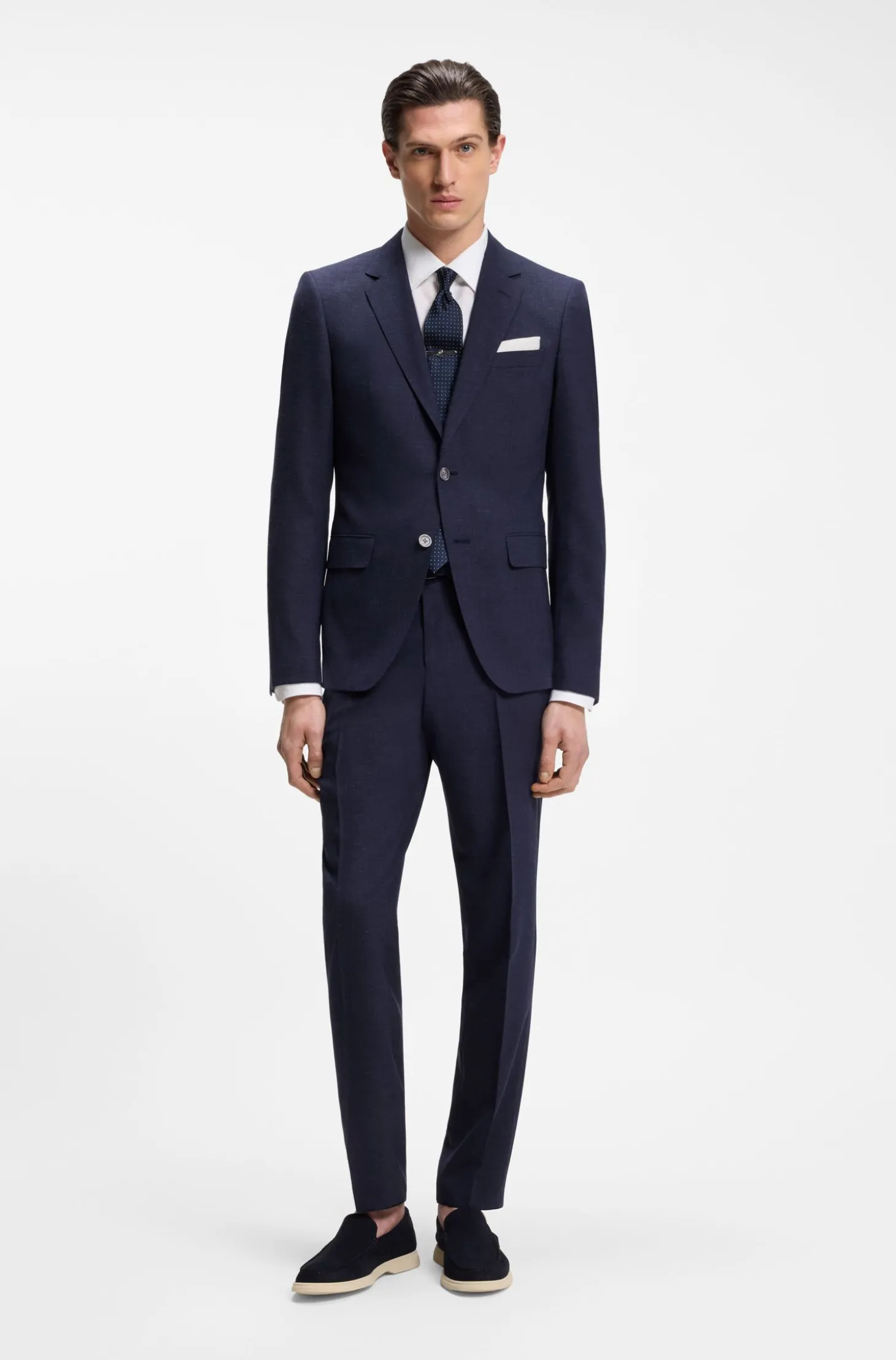 Slim-Fit Zweiteiler aus fein gemustertem Gewebe