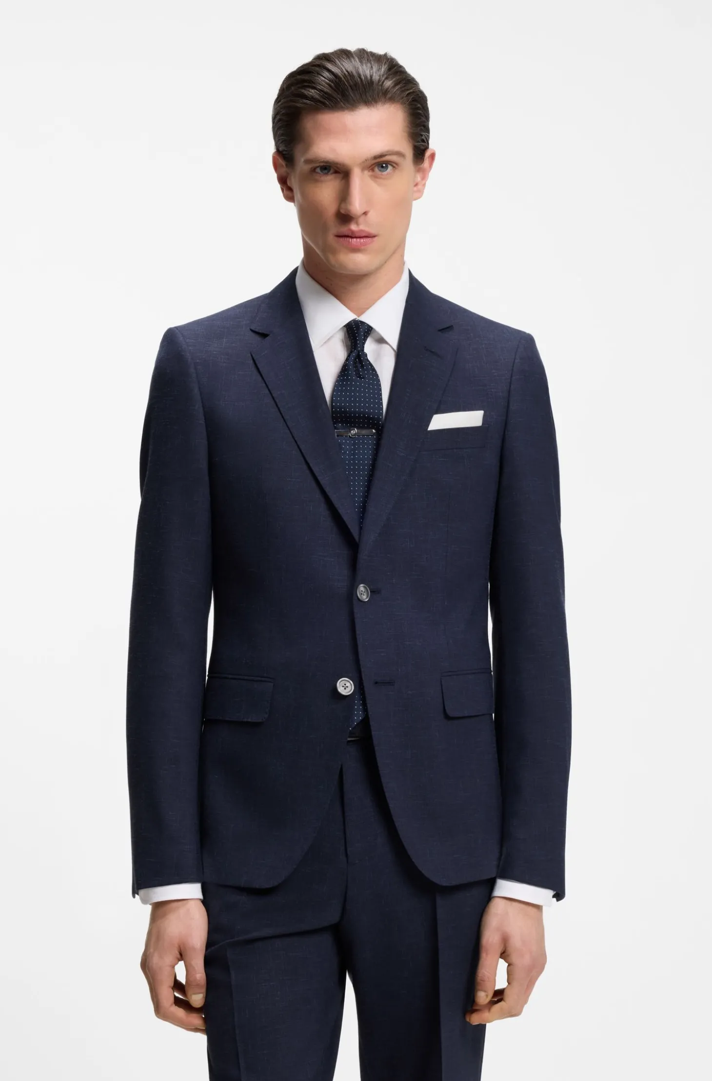 Slim-Fit Zweiteiler aus fein gemustertem Gewebe