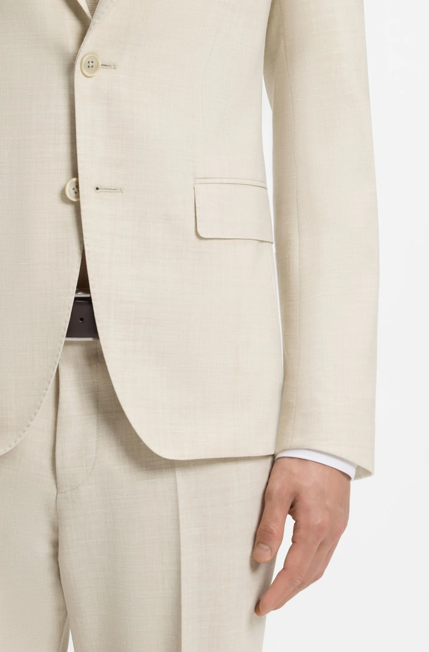 Slim-Fit Zweiteiler aus fein gemustertem Gewebe