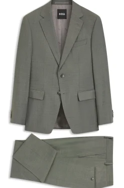 Slim-Fit Zweiteiler aus gemusterter Stretch-Wolle