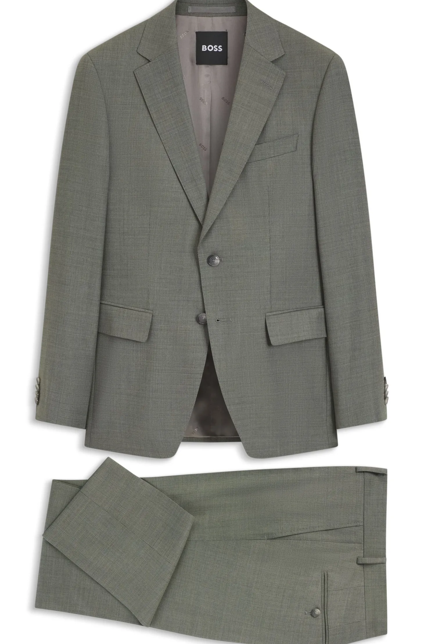 Slim-Fit Zweiteiler aus gemusterter Stretch-Wolle