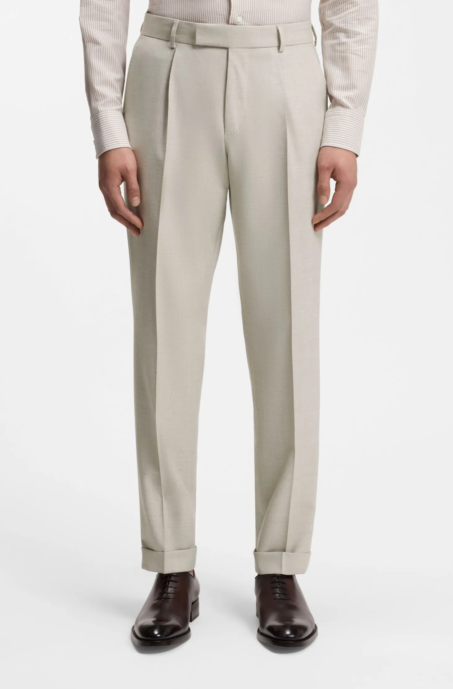 Slim-Fit Zweiteiler aus gemusterter Schurwolle