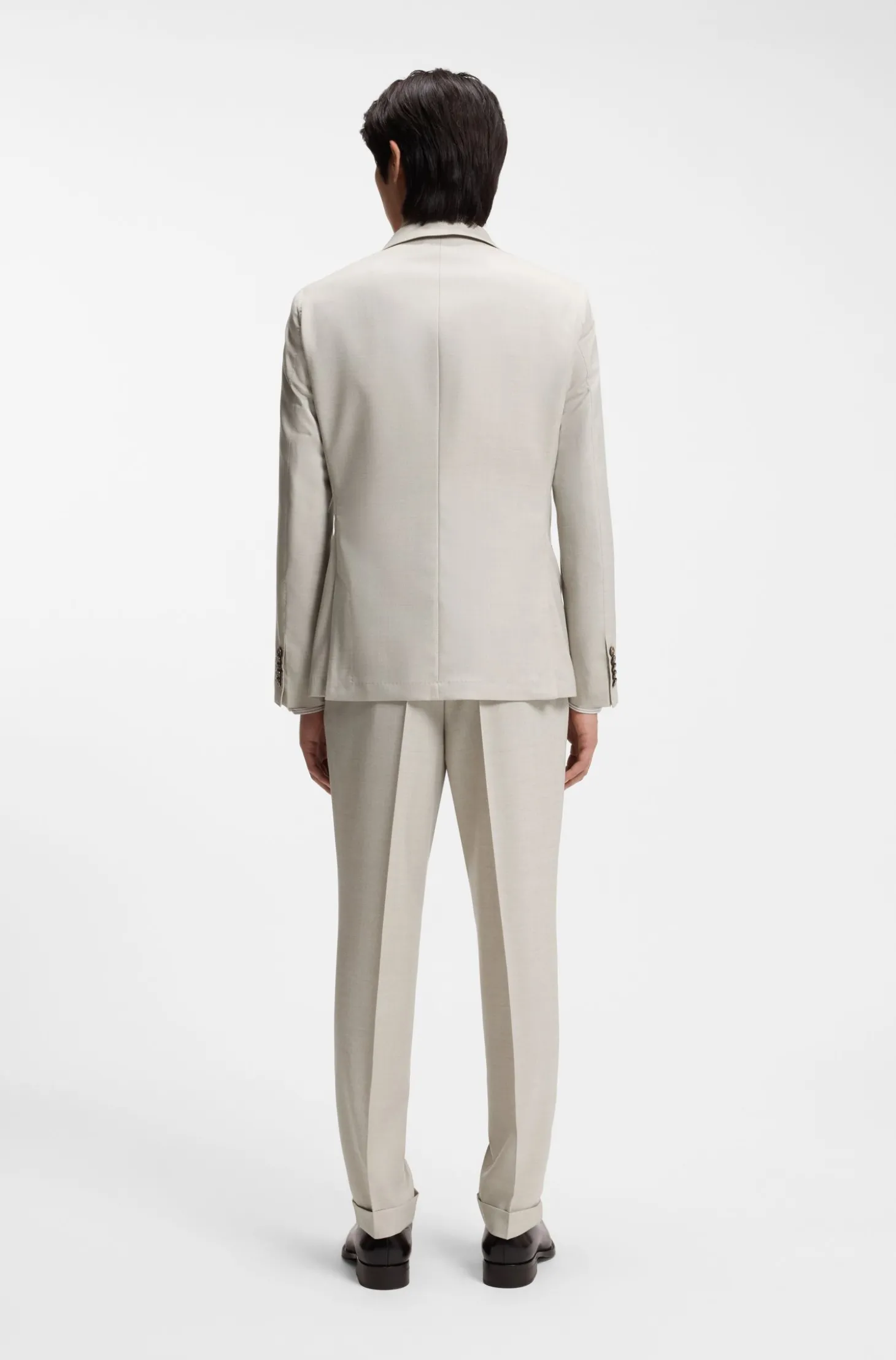 Slim-Fit Zweiteiler aus gemusterter Schurwolle