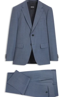 Slim-Fit Zweiteiler aus gemusterter Stretch-Wolle