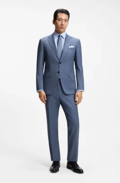Slim-Fit Zweiteiler aus gemusterter Stretch-Wolle