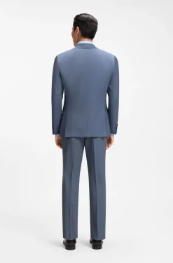 Slim-Fit Zweiteiler aus gemusterter Stretch-Wolle