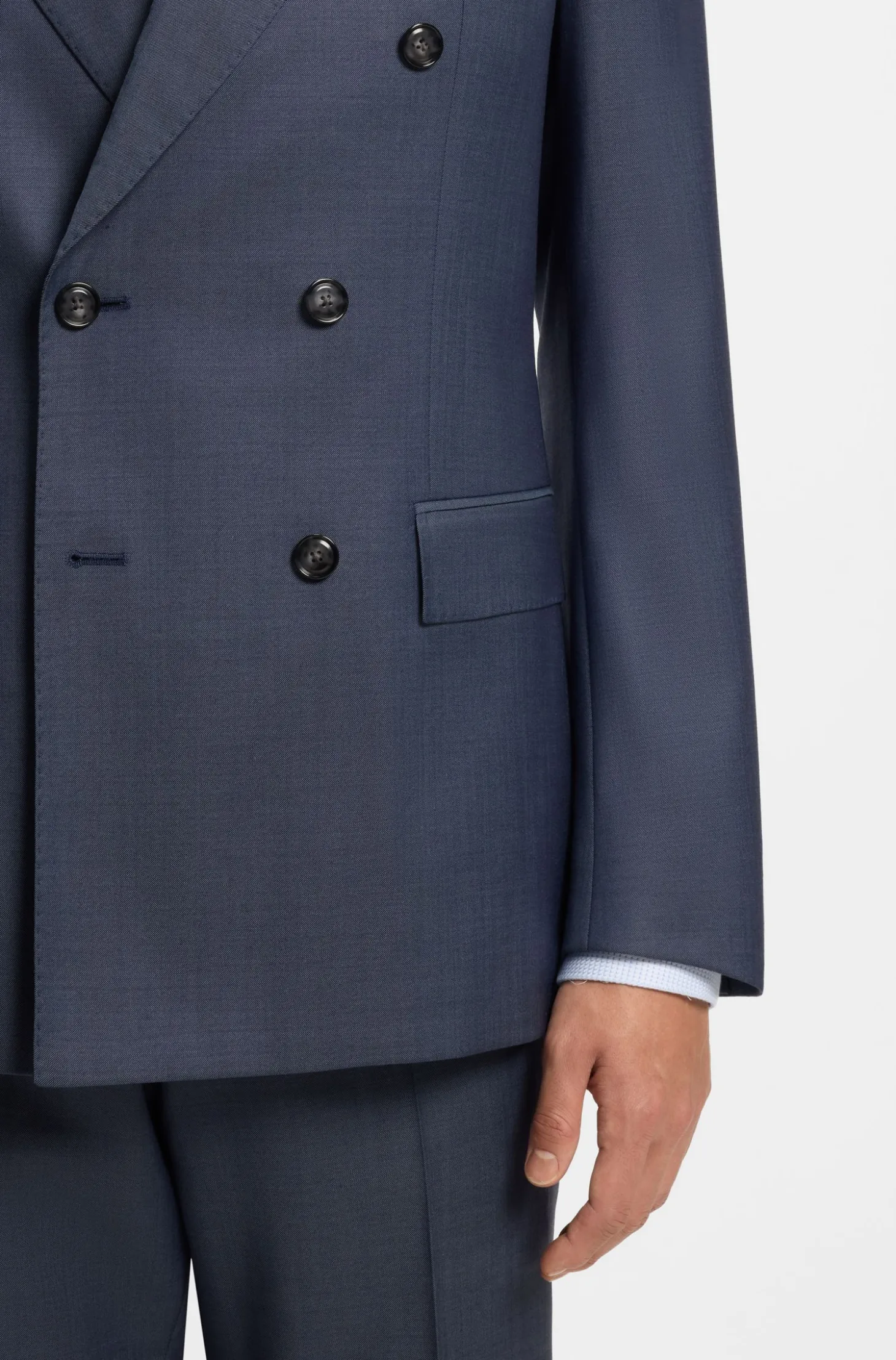 Slim-Fit Zweiteiler aus gemusterter Schurwolle