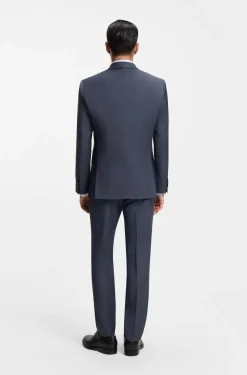 Slim-Fit Zweiteiler aus gemusterter Schurwolle