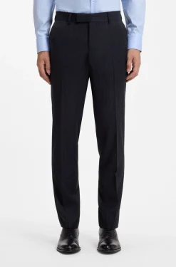 Slim-Fit Zweiteiler aus gestreifter Stretch-Wolle