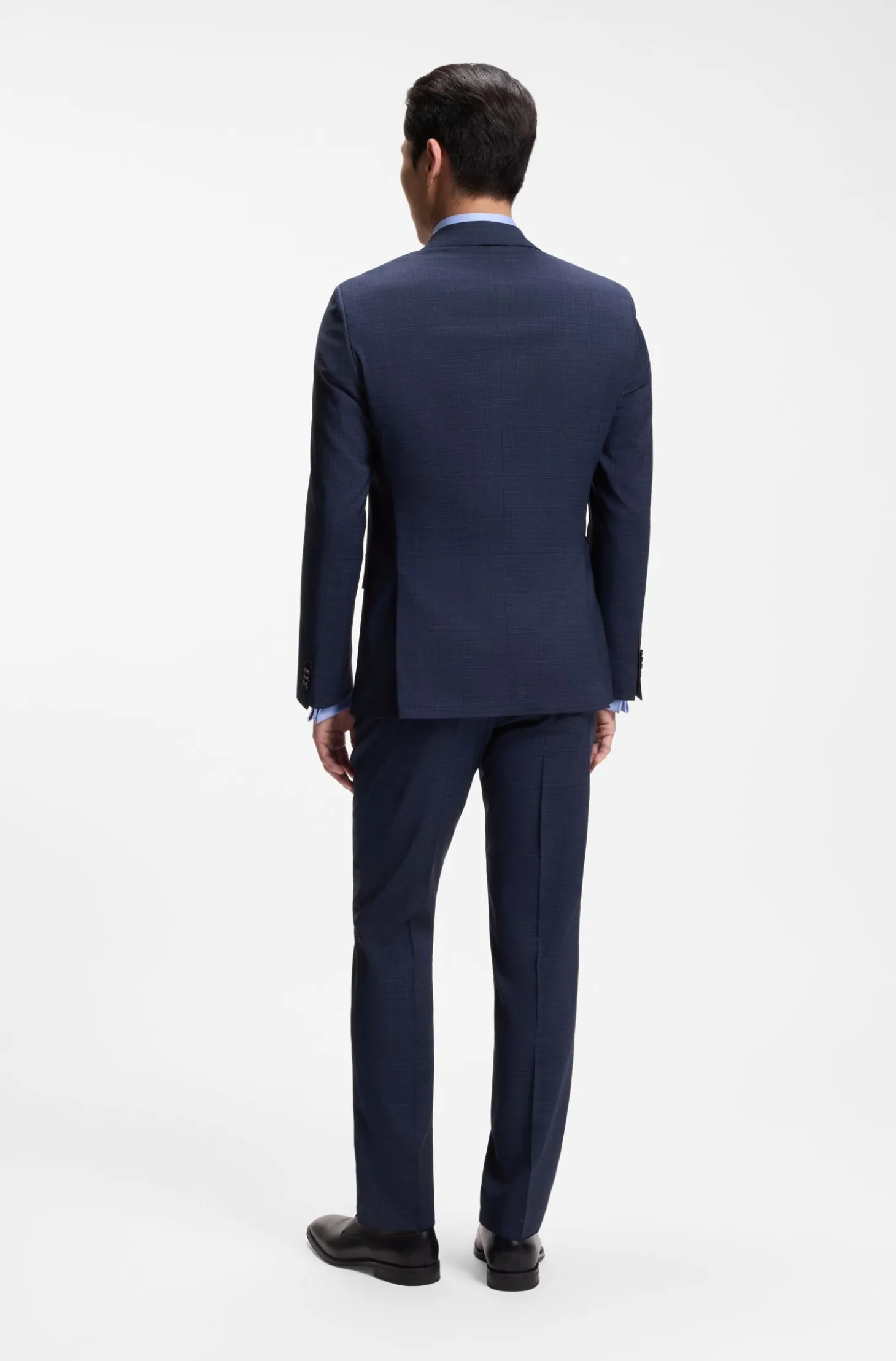 Slim-Fit Zweiteiler aus karierter Stretch-Wolle