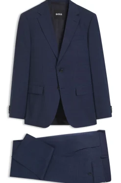 Slim-Fit Zweiteiler aus karierter Stretch-Wolle